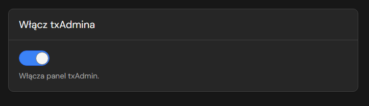 Włączanie TXAdmin