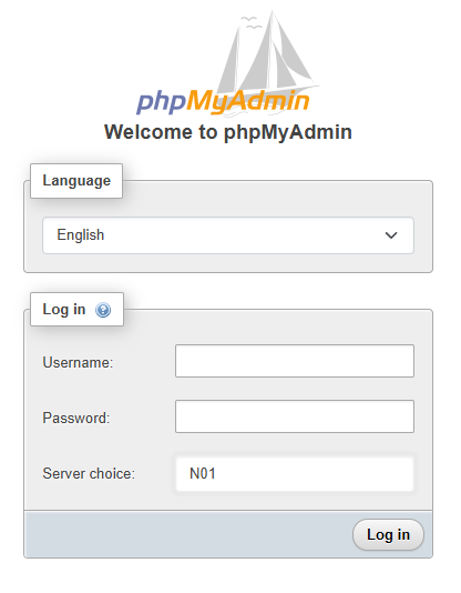 Logowanie phpMyAdmin